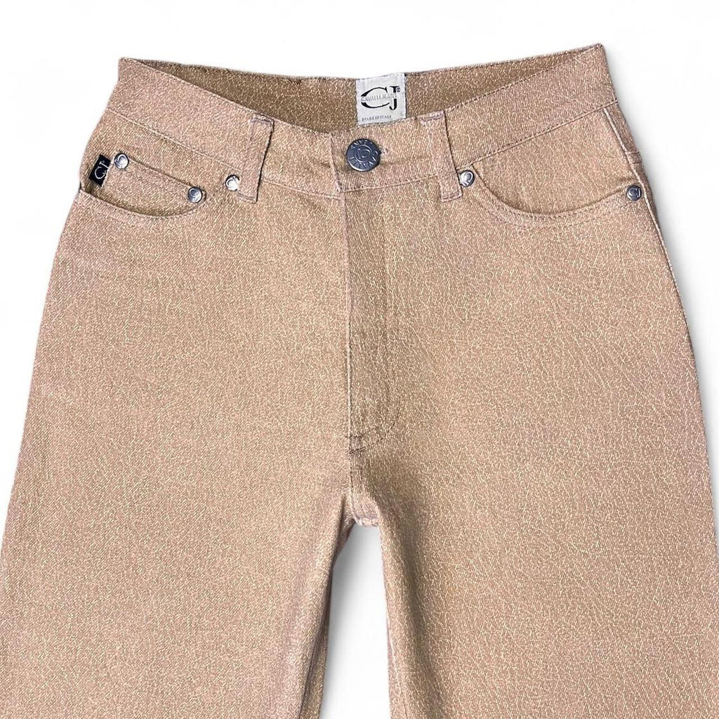 Tan crackled print jeans (late ‘90s)