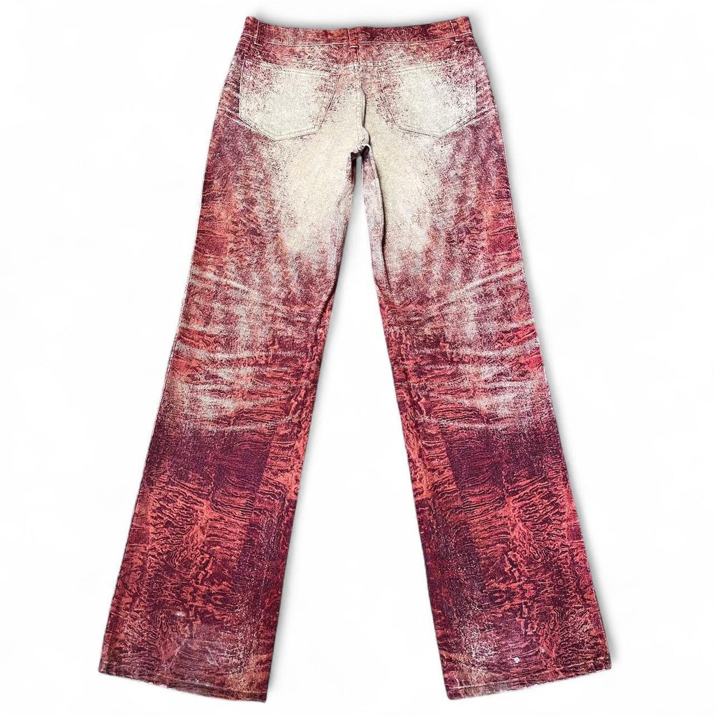 Ombré ripple fur print jeans