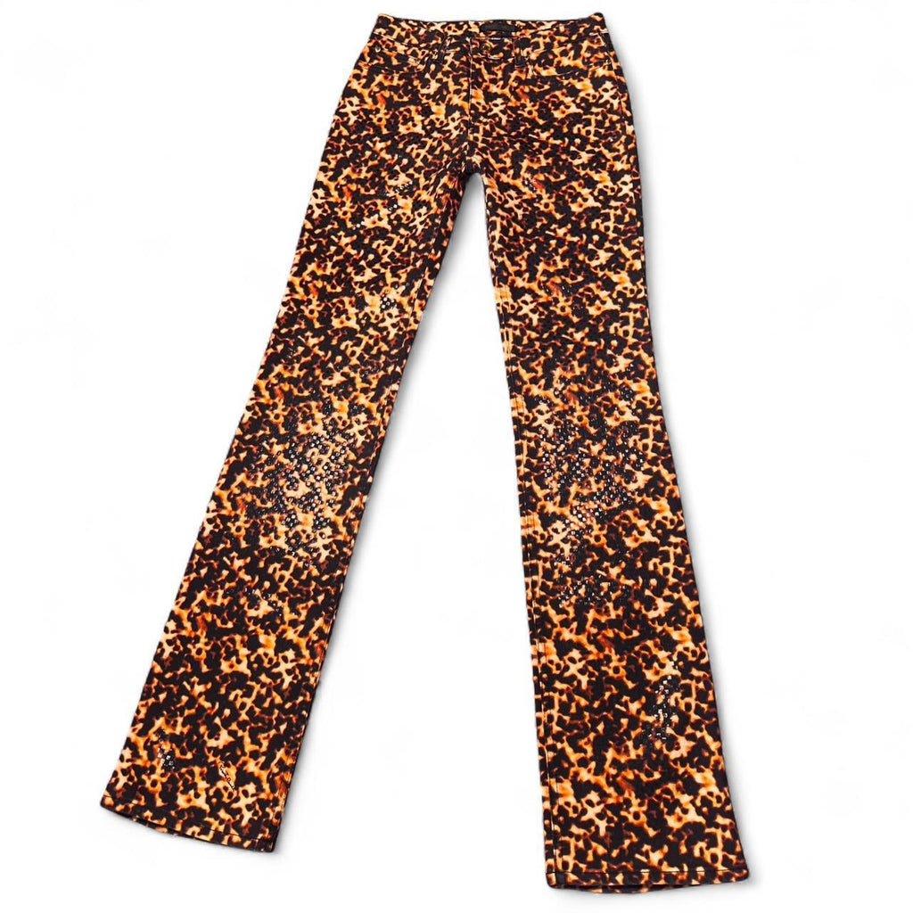 Smoldering lava print jeans