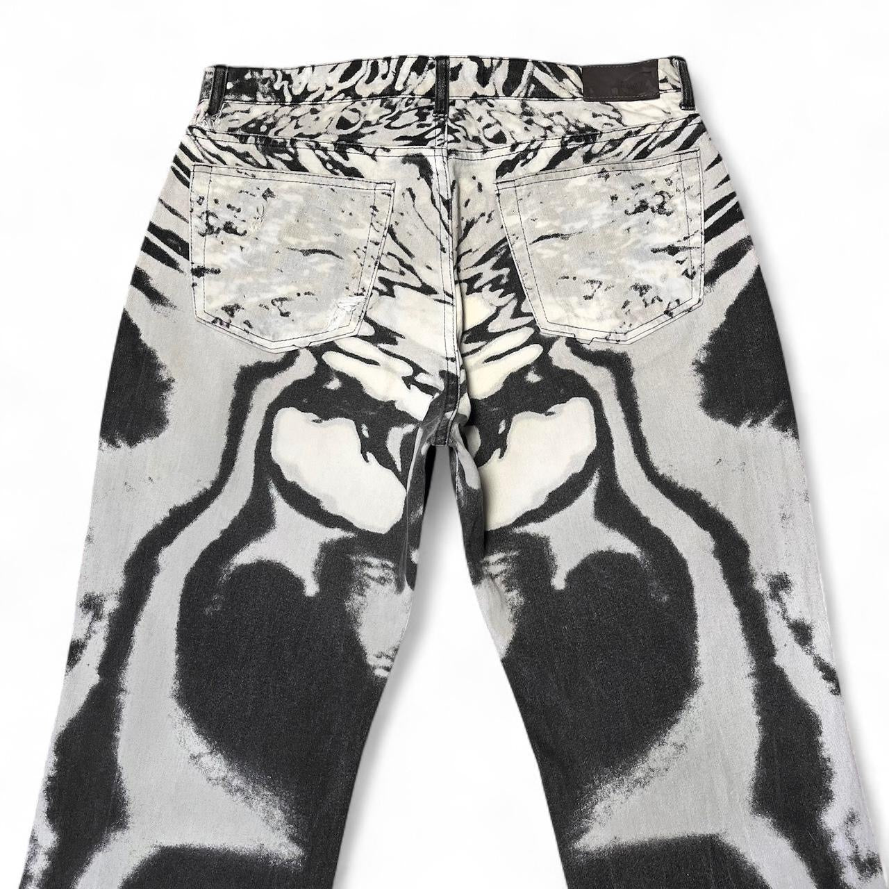 Hallucination ripple print jeans (SS2002 collection)