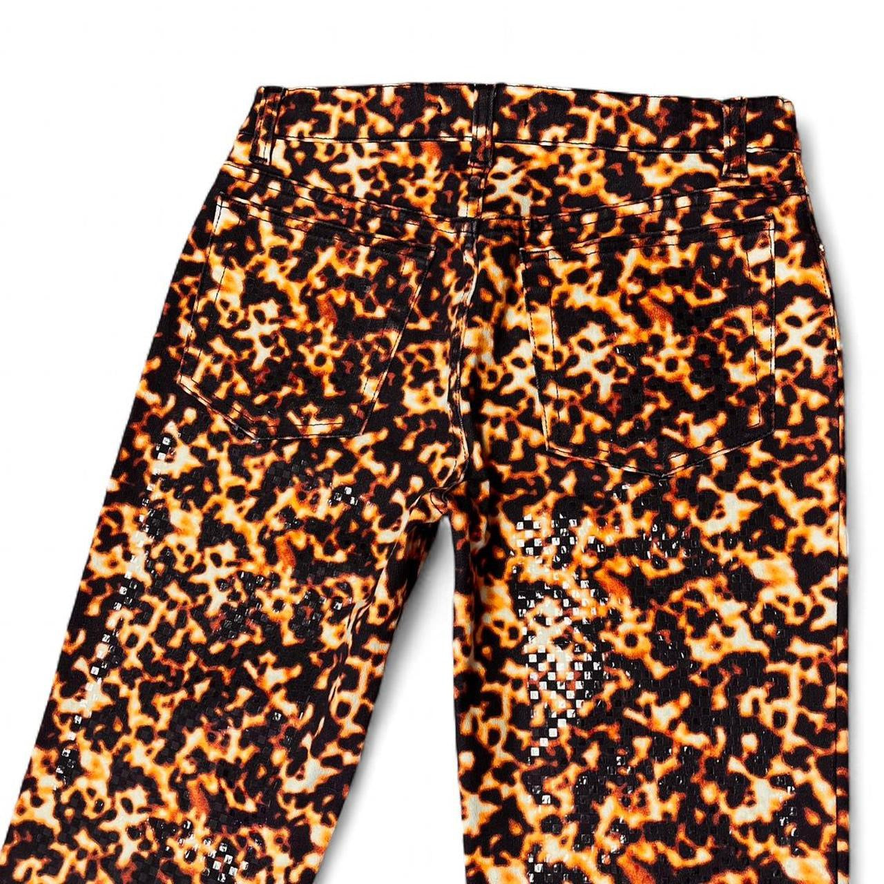 Smoldering lava print jeans