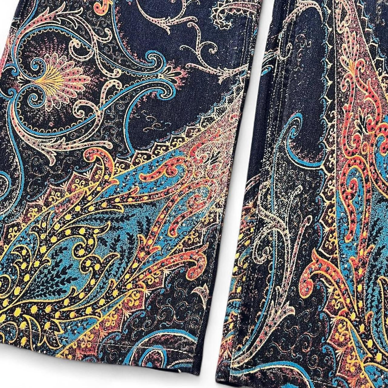 Distorted paisley print jeans