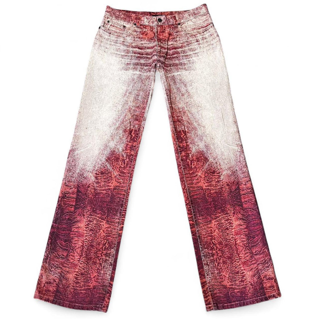 Ombré ripple fur print jeans