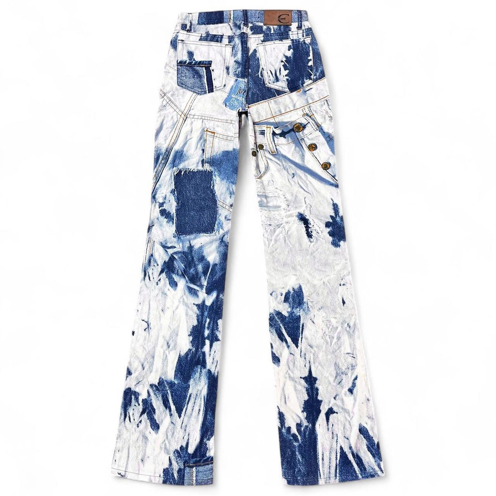 2001 Tromp l’oeil triple denim print jeans