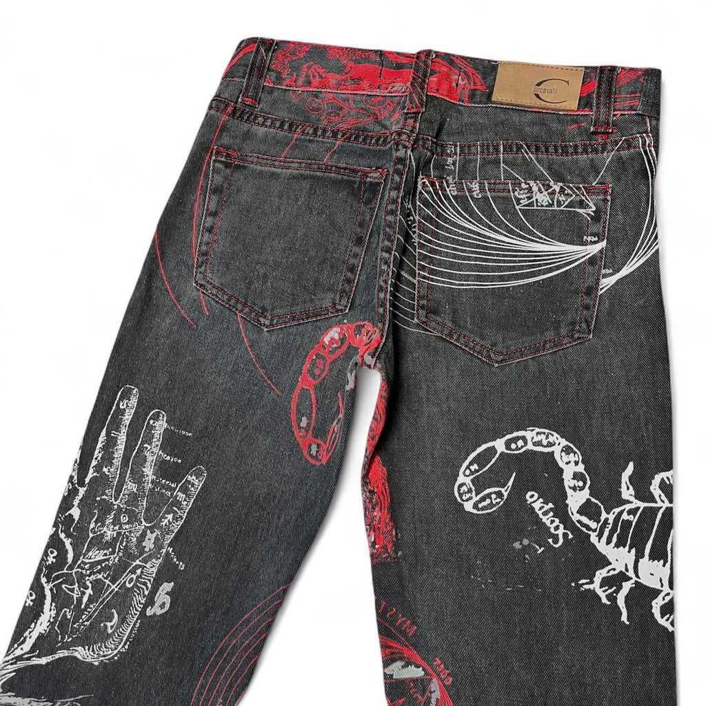 AW2003 Zodiac constellation print jeans