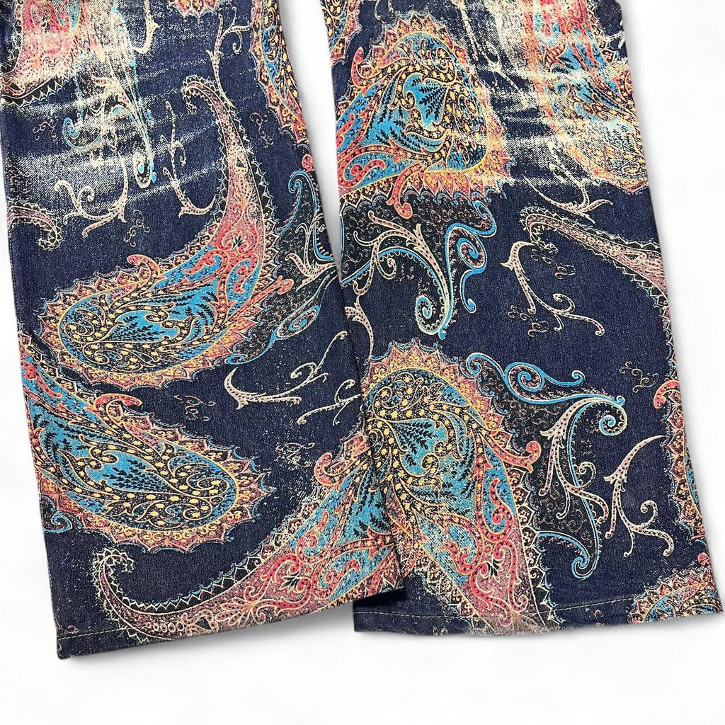 Distorted paisley print jeans