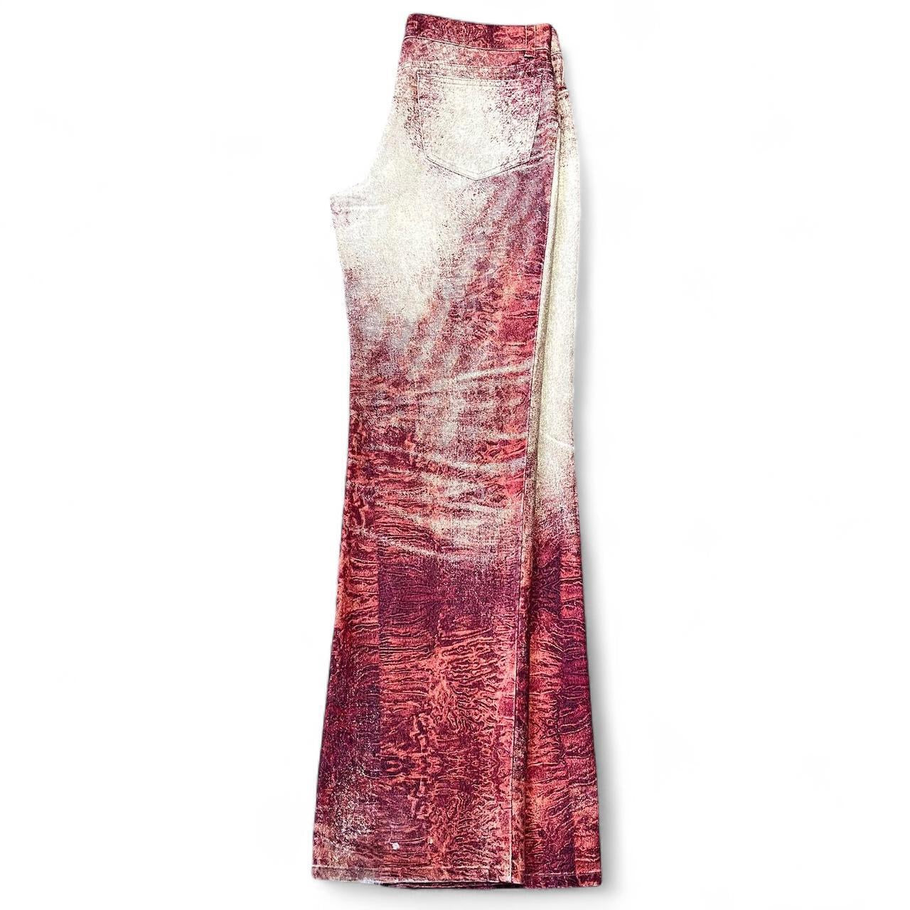 Ombré ripple fur print jeans