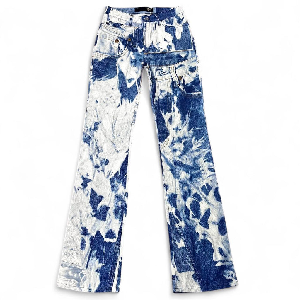 2001 Tromp l’oeil triple denim print jeans