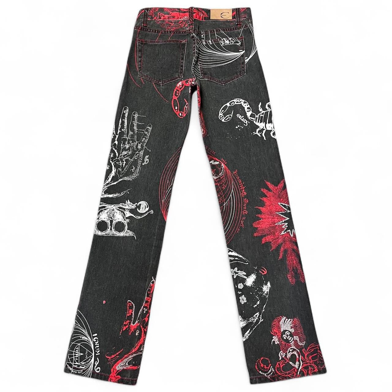 AW2003 Zodiac constellation print jeans