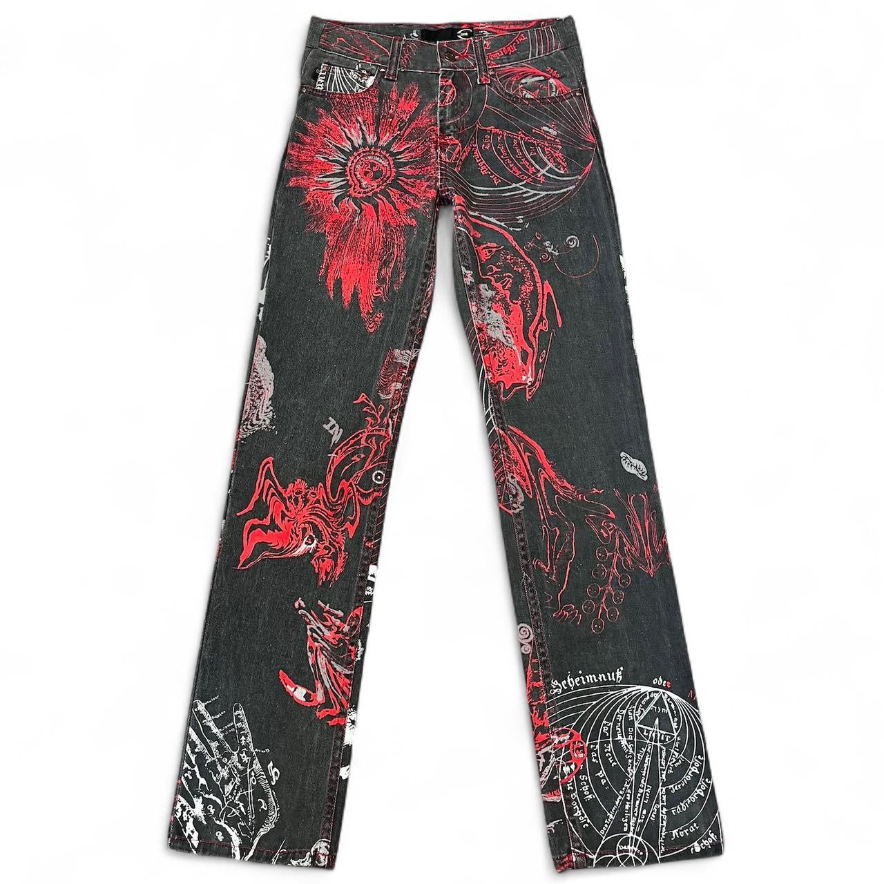 AW2003 Zodiac constellation print jeans