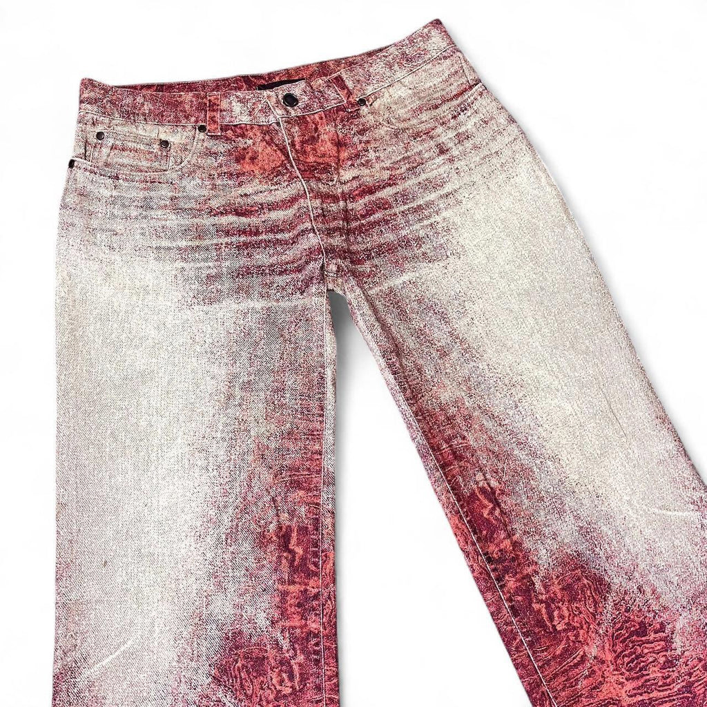 Ombré ripple fur print jeans