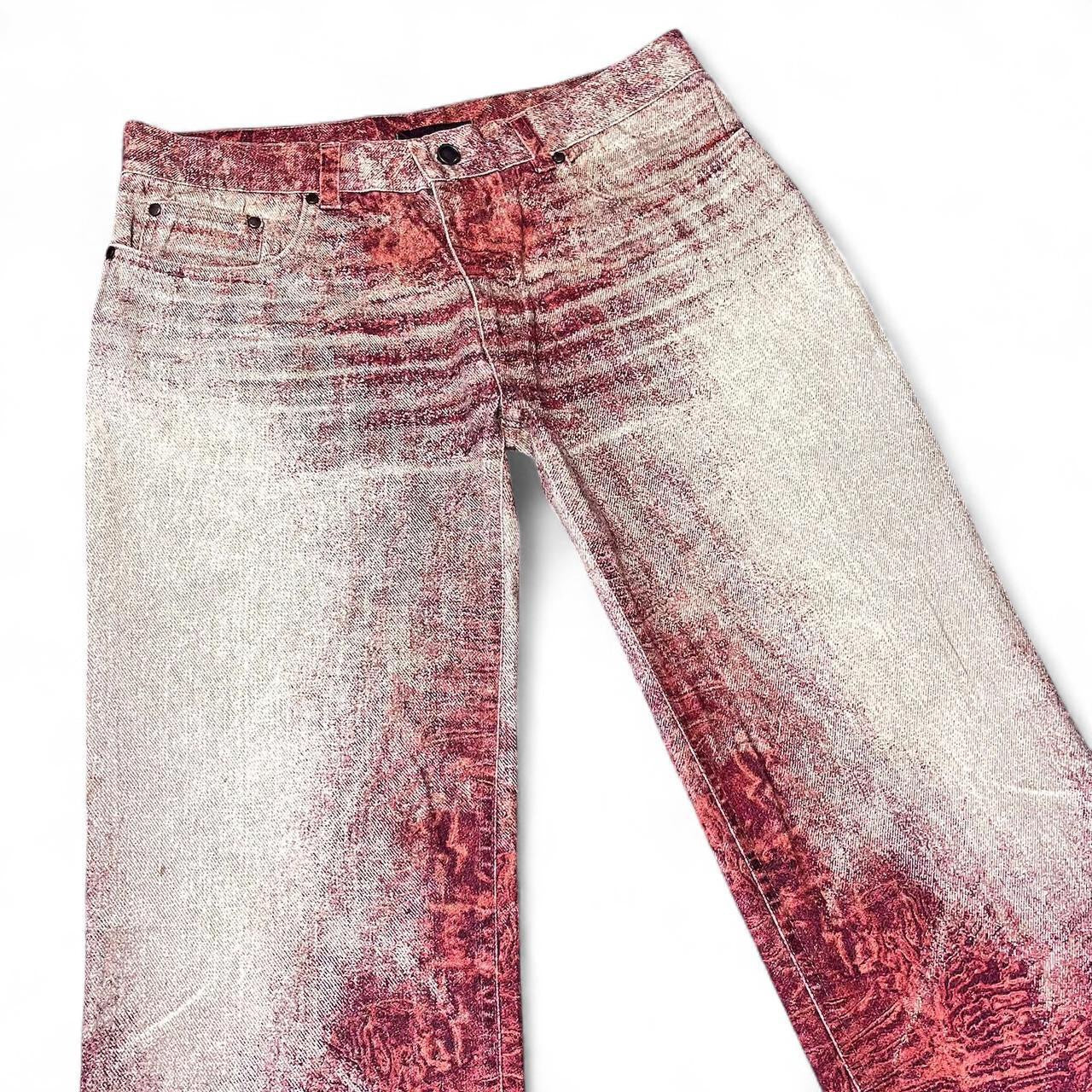 Ombré ripple fur print jeans