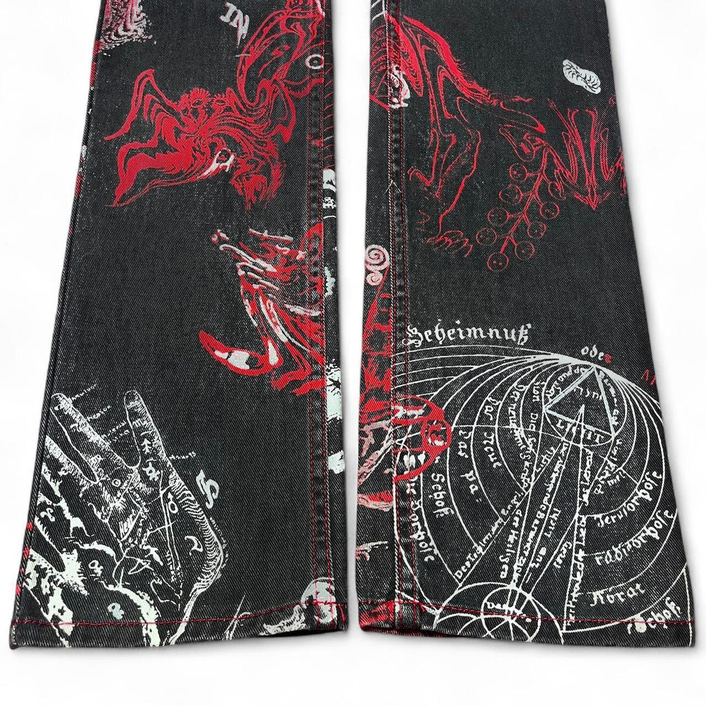 AW2003 Zodiac constellation print jeans