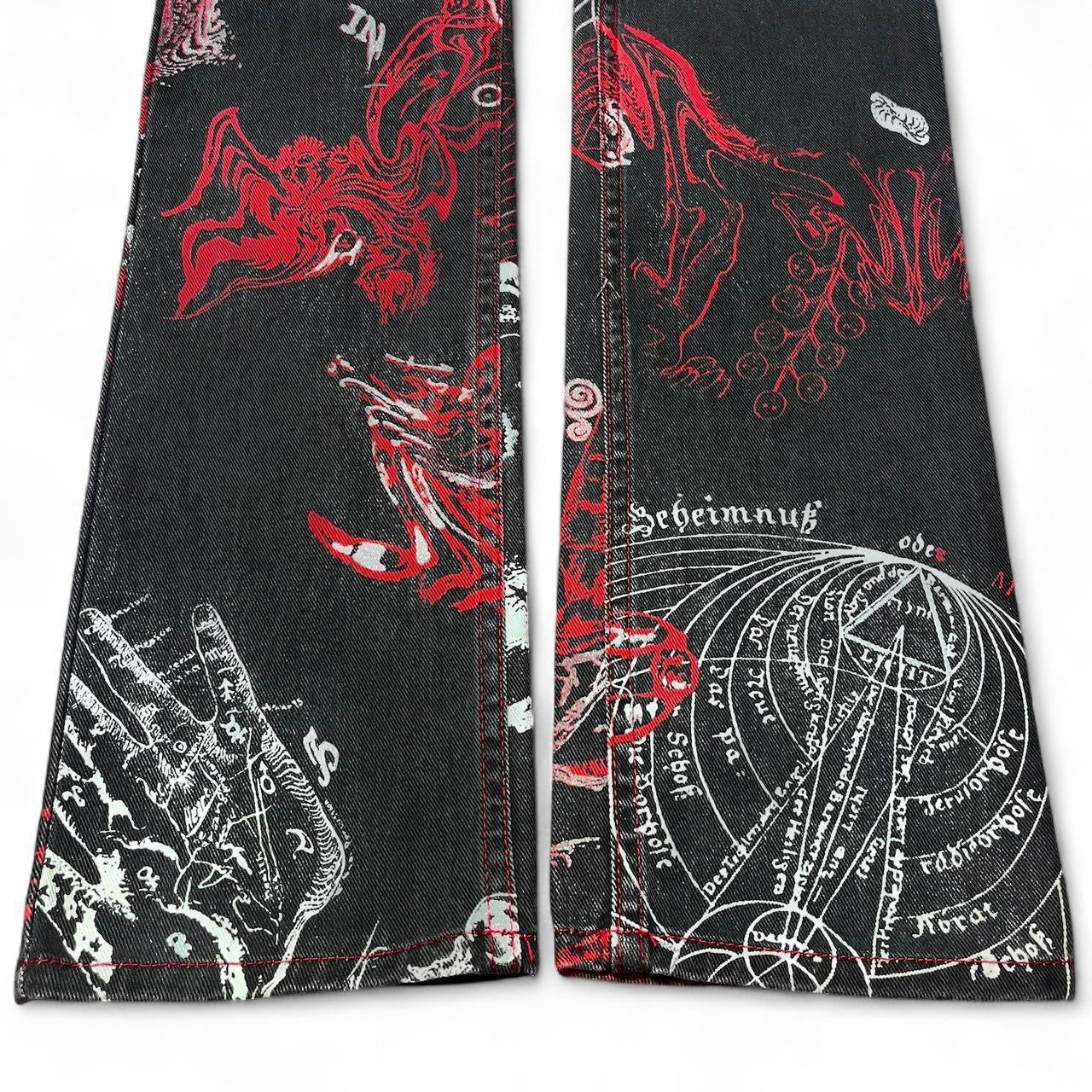 AW2003 Zodiac constellation print jeans