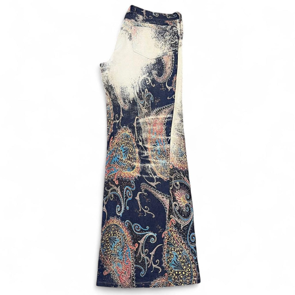 Distorted paisley print jeans