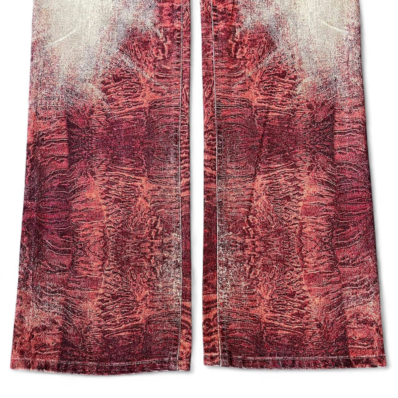 Ombré ripple fur print jeans