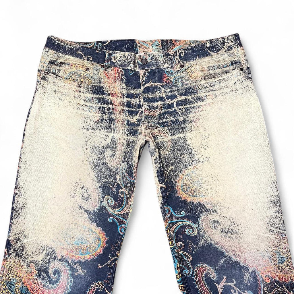 Distorted paisley print jeans