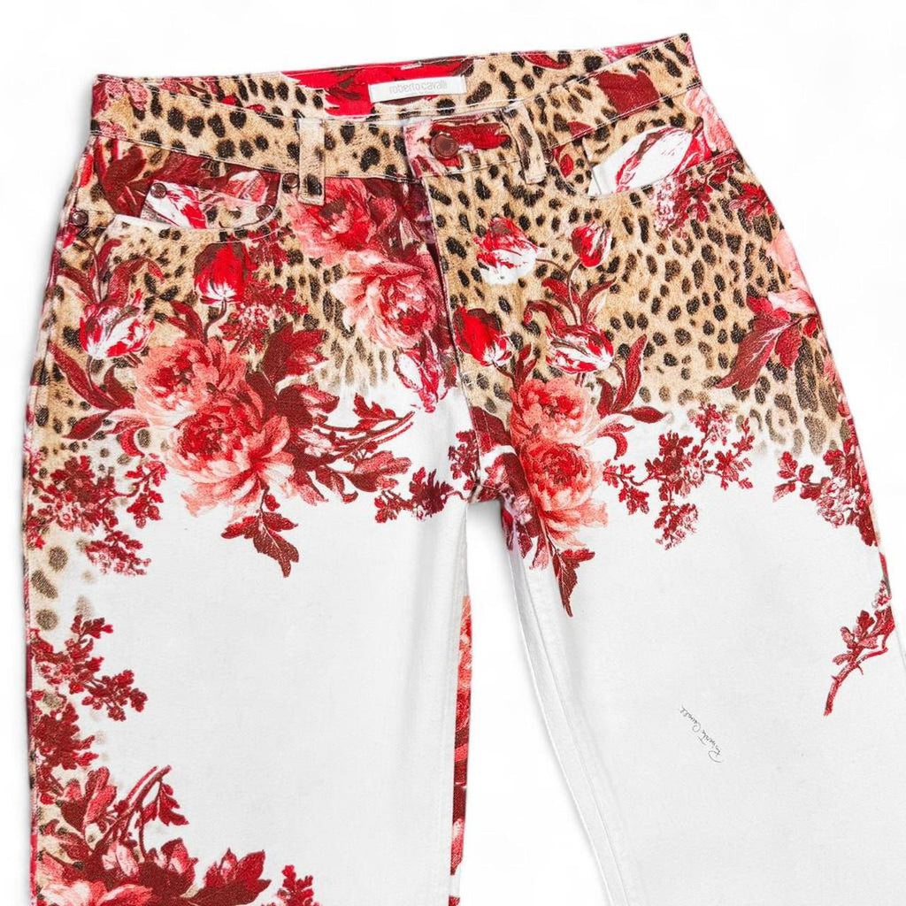 Rose and leopard print jeans (SS2002 collection)