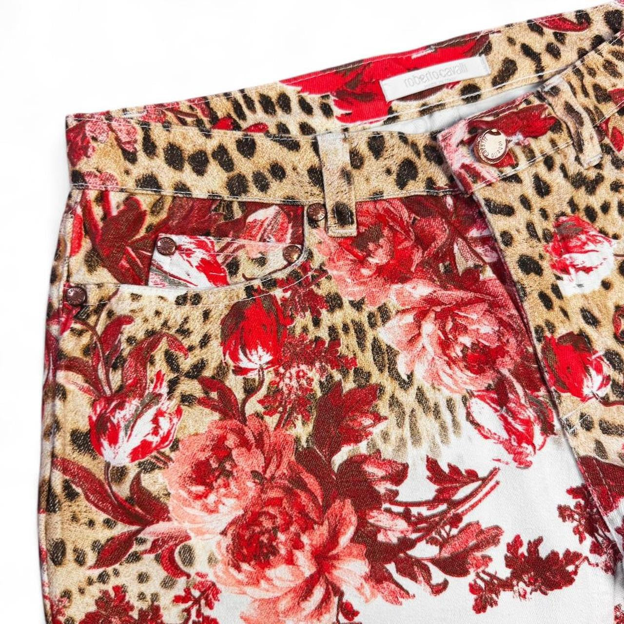 Rose and leopard print jeans (SS2002 collection)