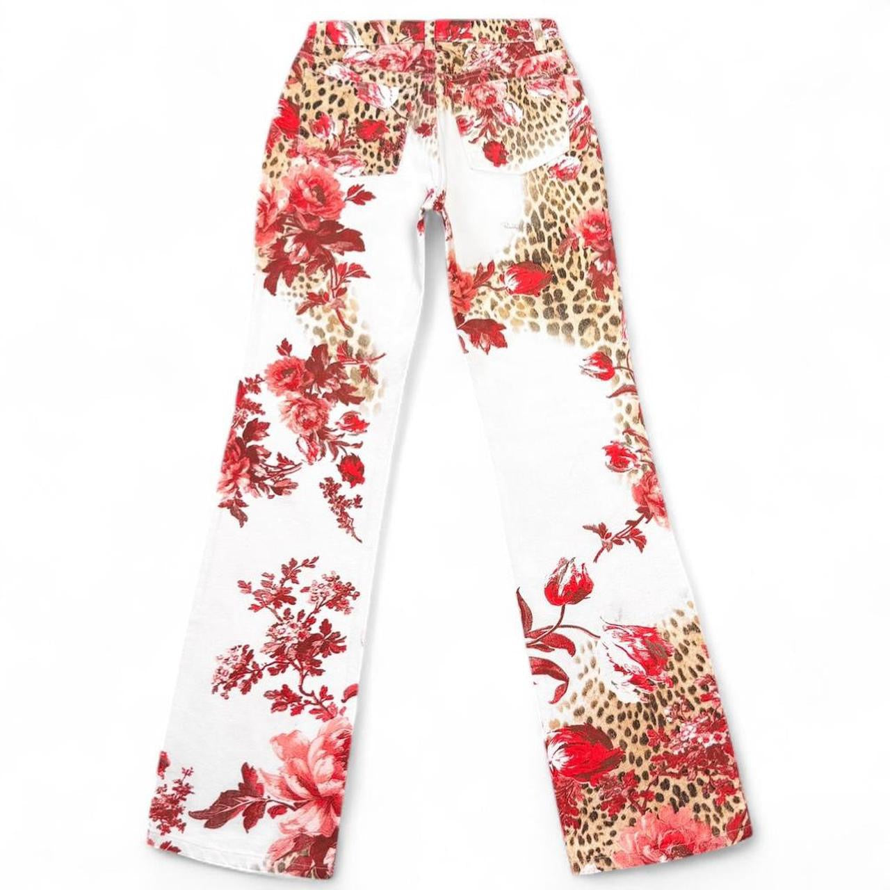 Rose and leopard print jeans (SS2002 collection)