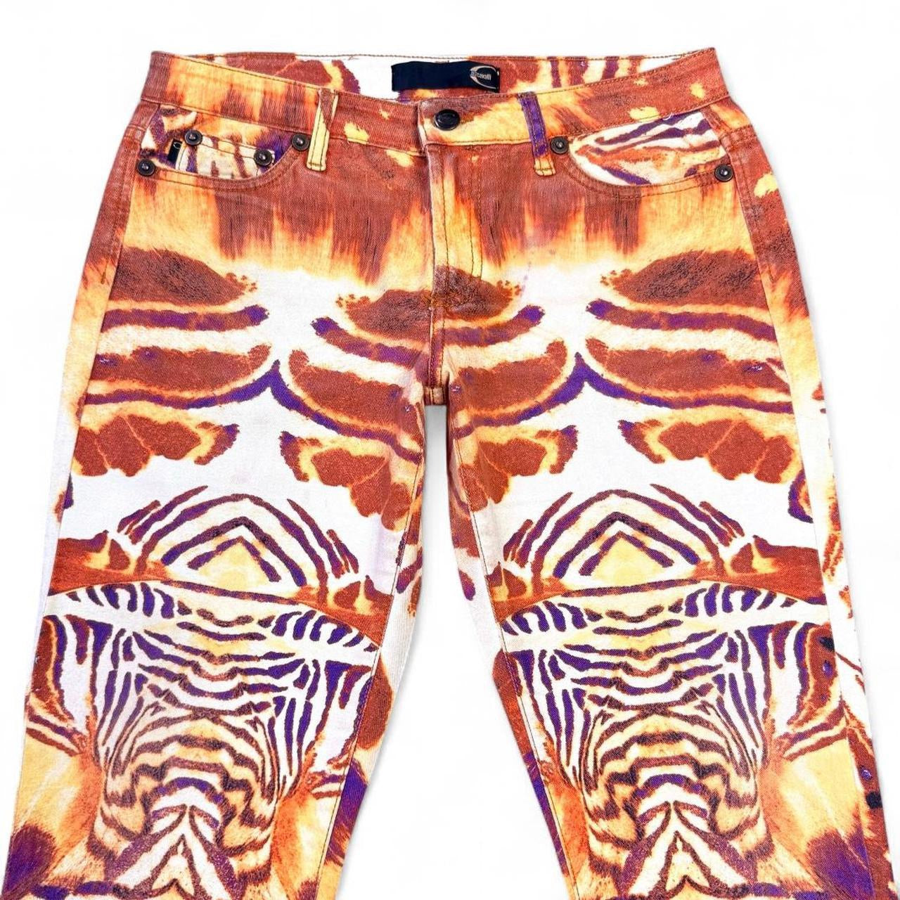 Smoldering zebra print jeans