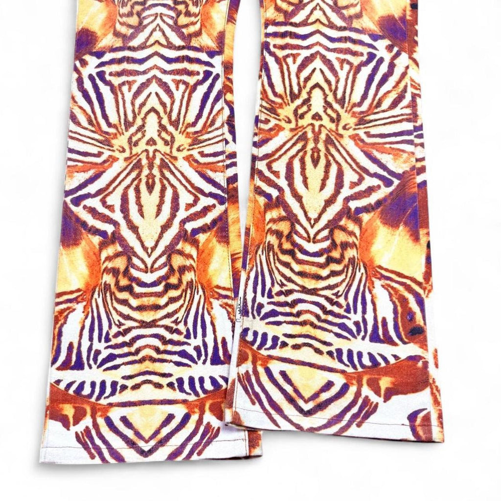 Smoldering zebra print jeans