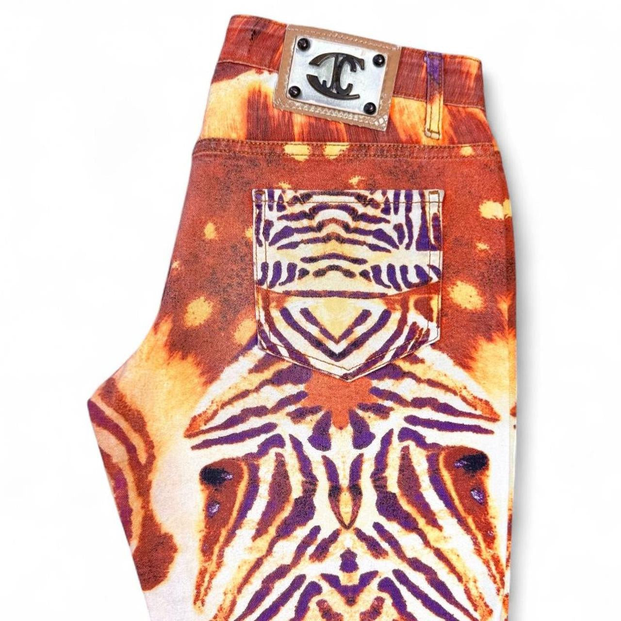 Smoldering zebra print jeans