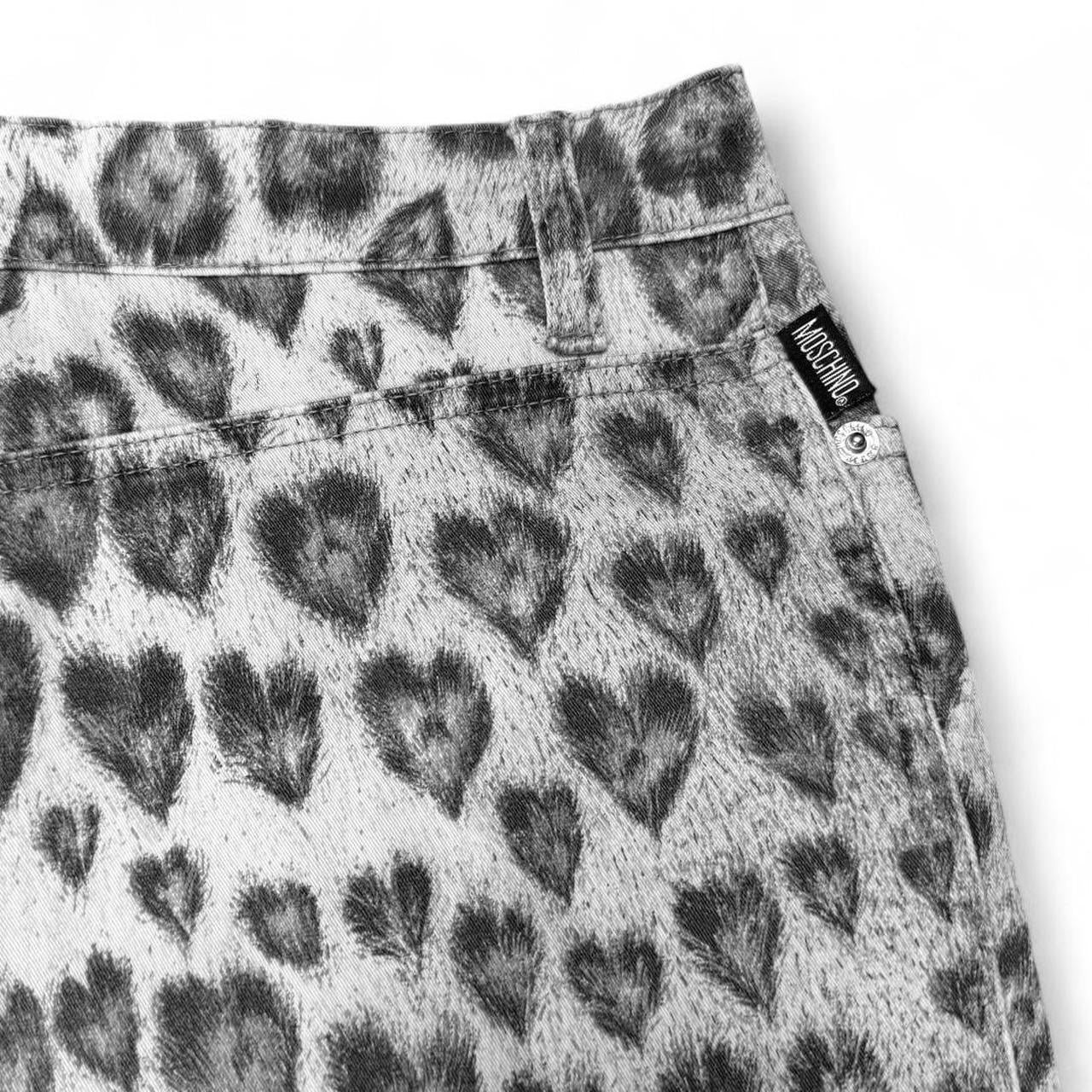 Heart-shape leopard print jeans