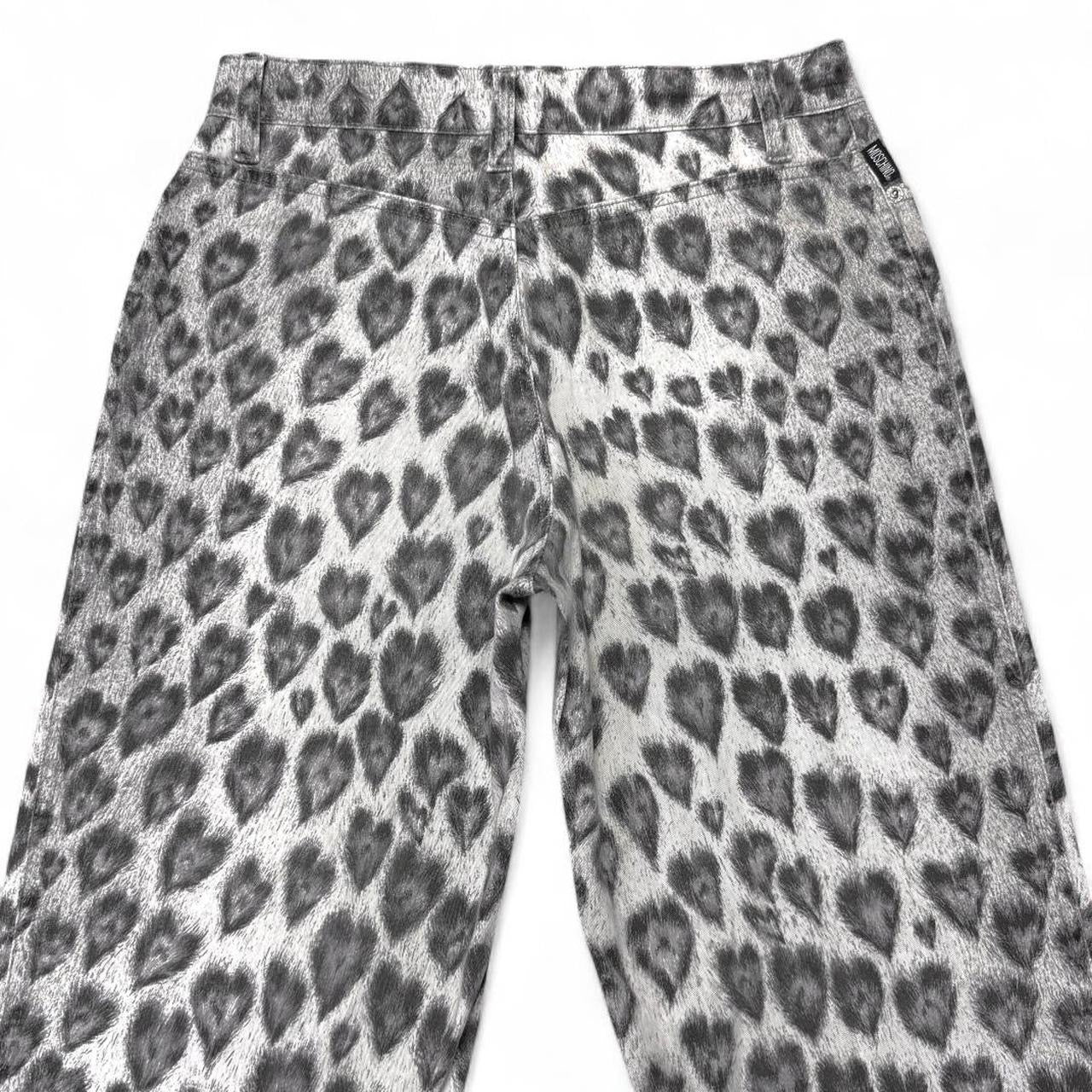 Heart-shape leopard print jeans
