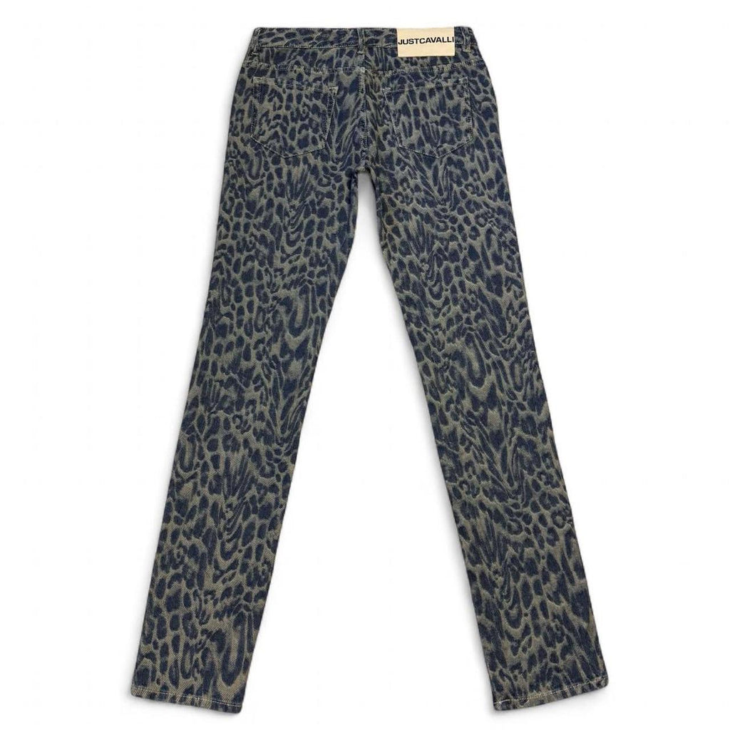 Distorted leopard print jeans