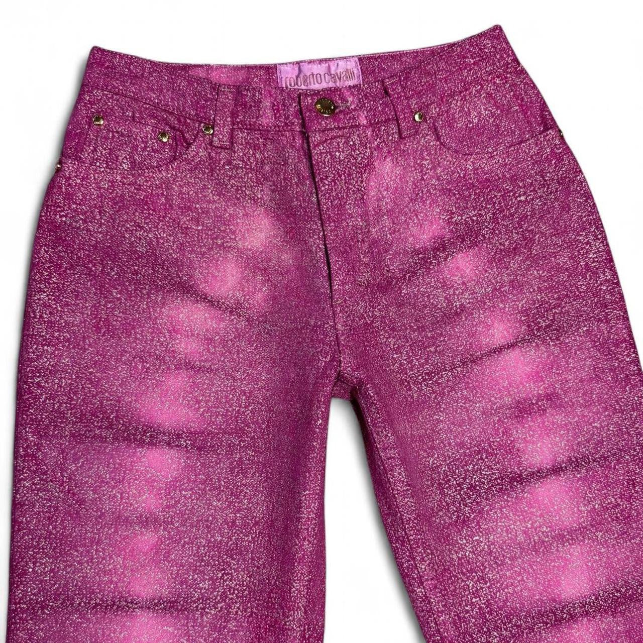 Mauve ombré tie-dye jeans