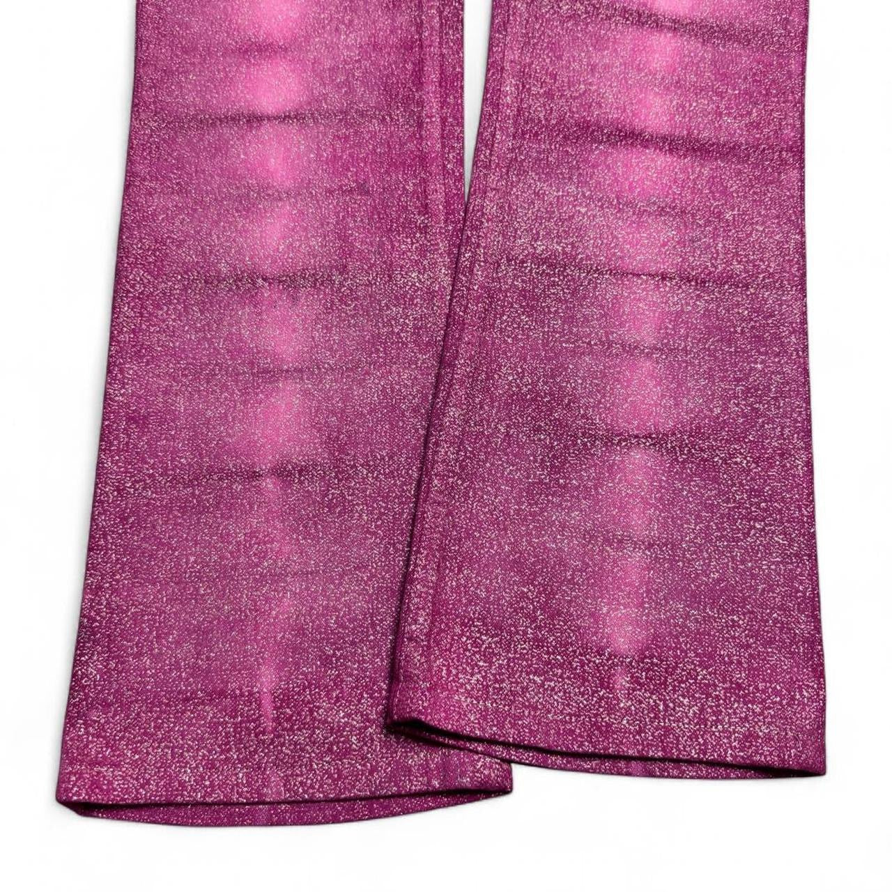 Mauve ombré tie-dye jeans
