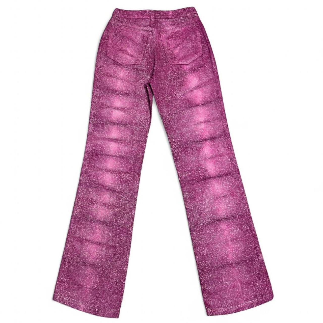 Mauve ombré tie-dye jeans