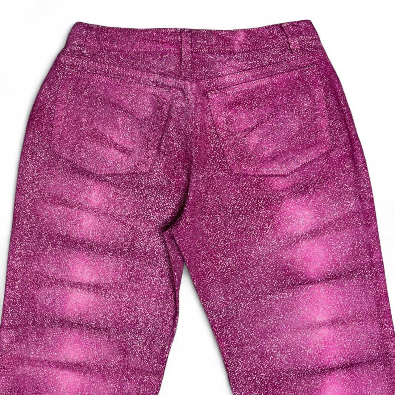 Mauve ombré tie-dye jeans