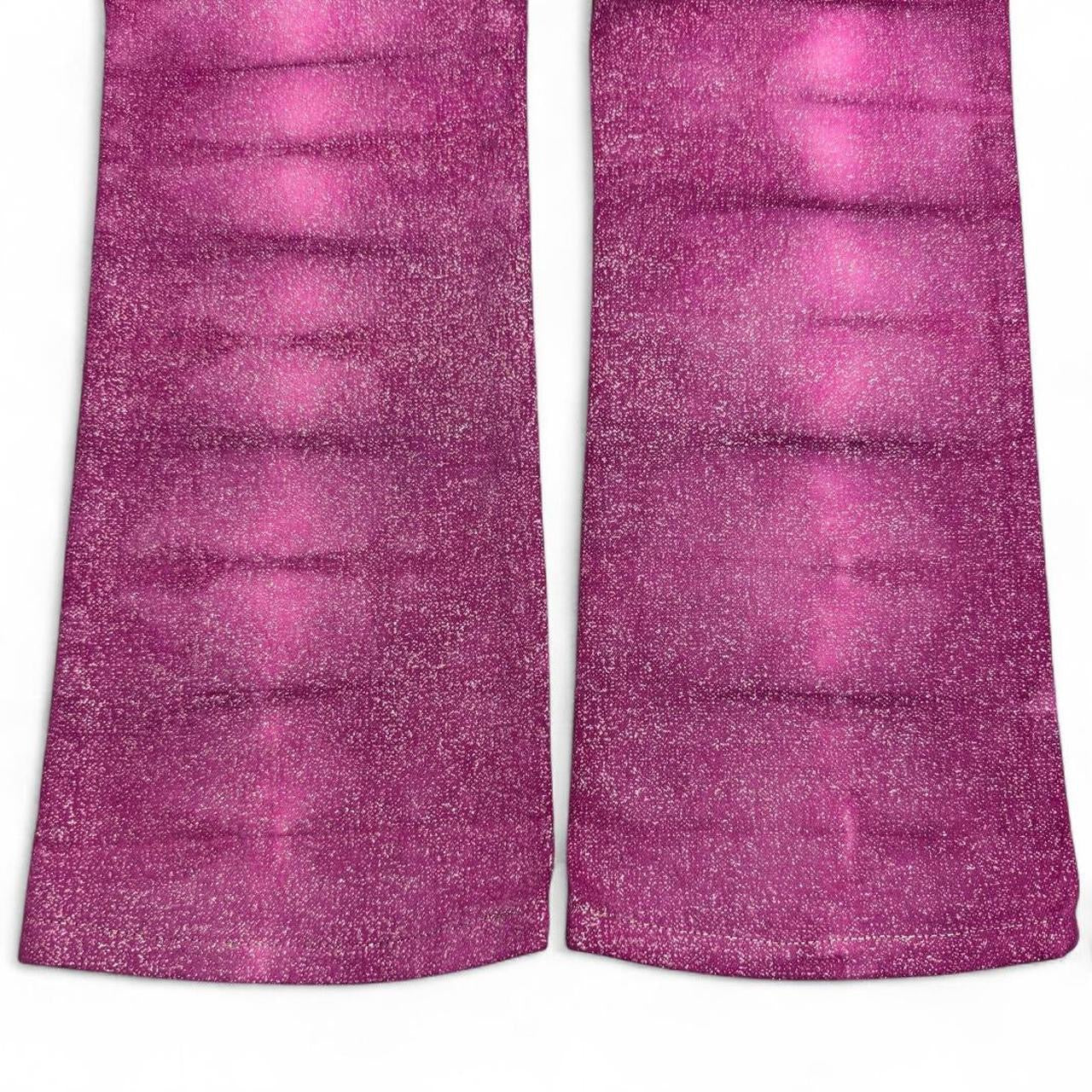 Mauve ombré tie-dye jeans