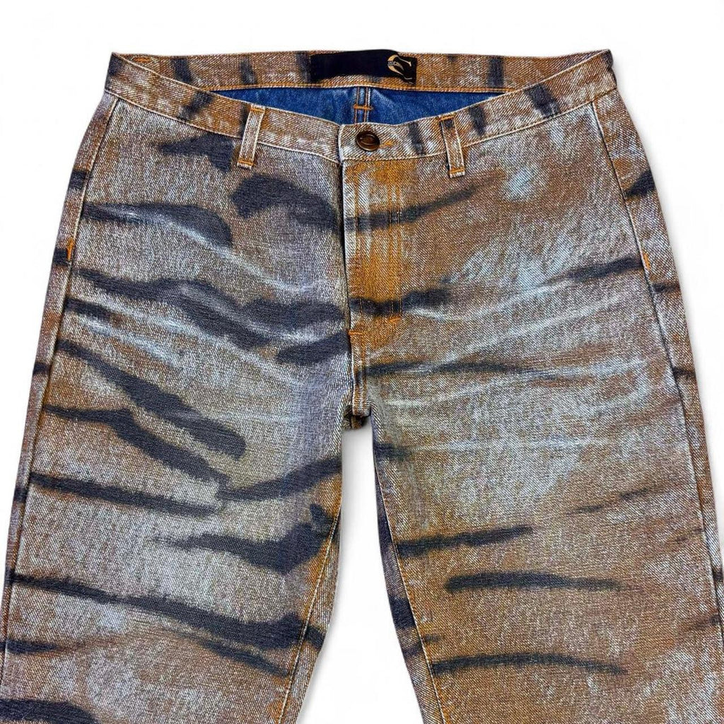 Archival tiger print flares