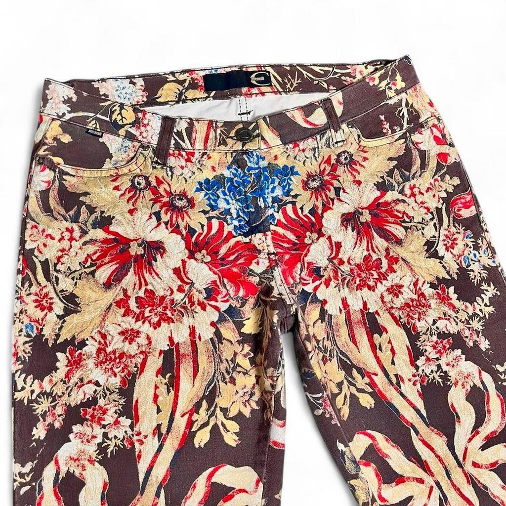 Brown regency ribbon print jeans