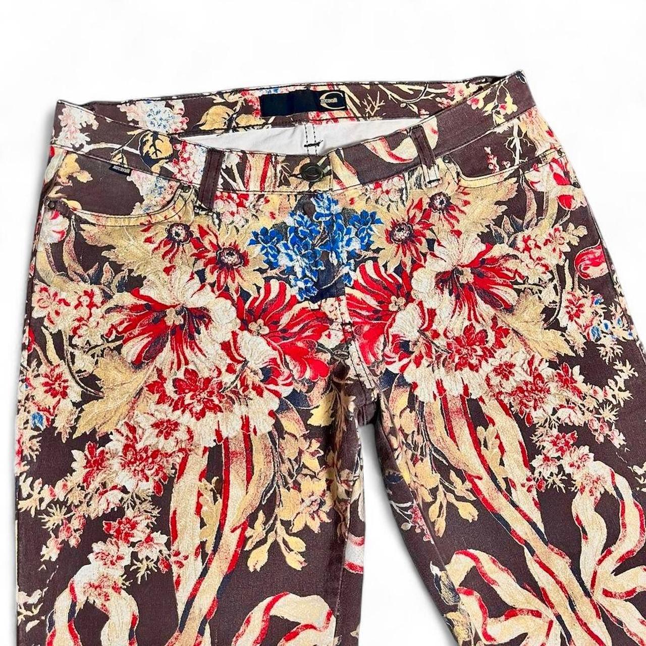 Brown regency ribbon print jeans