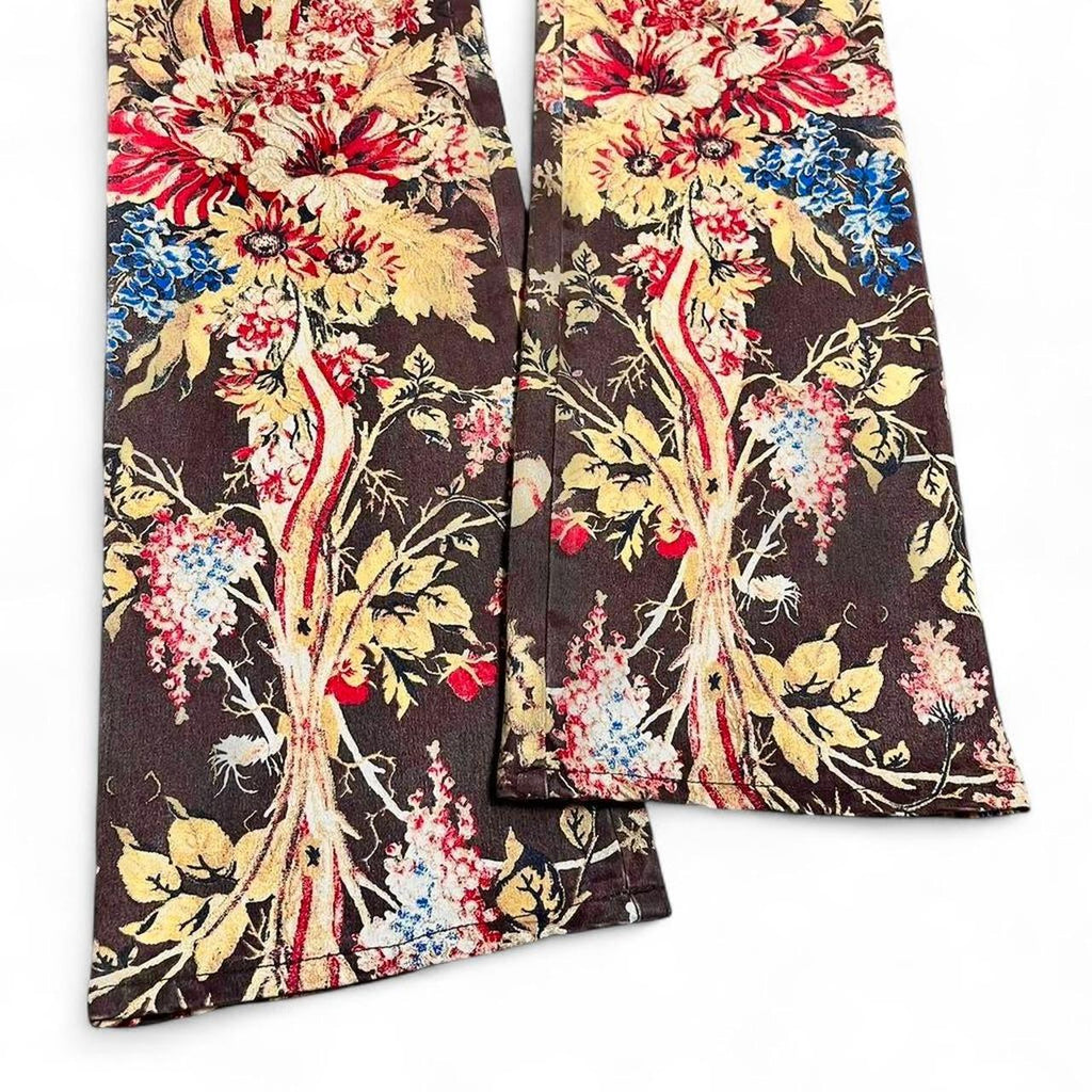 Brown regency ribbon print jeans