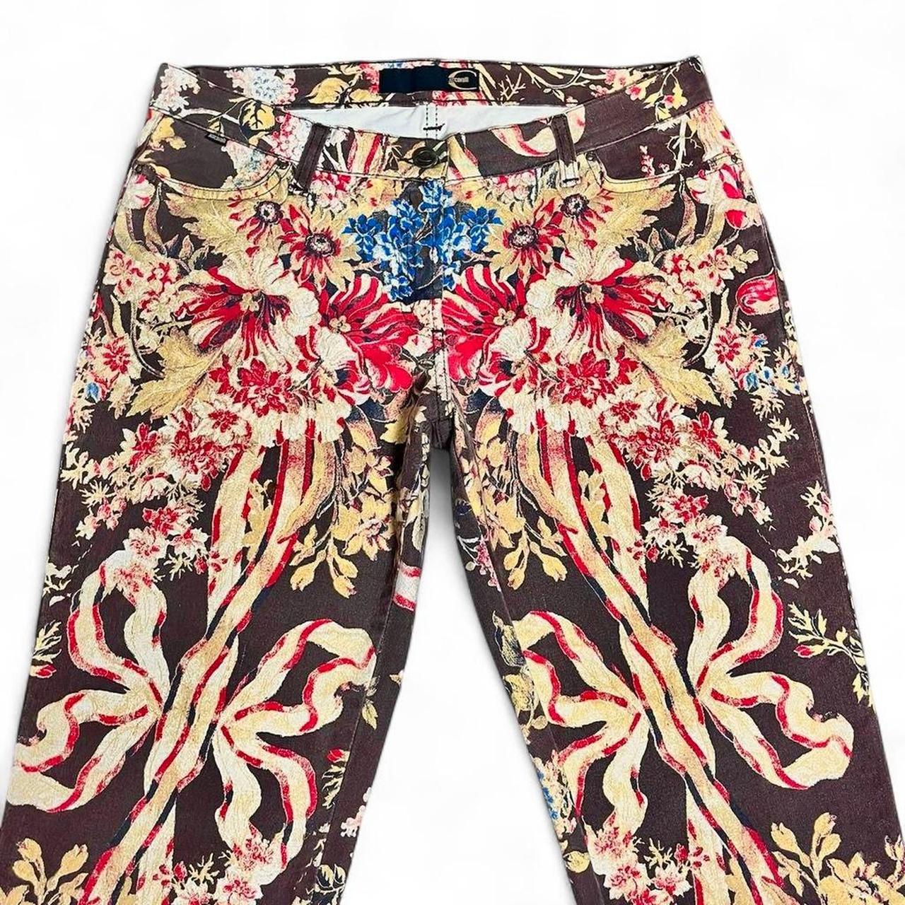 Brown regency ribbon print jeans