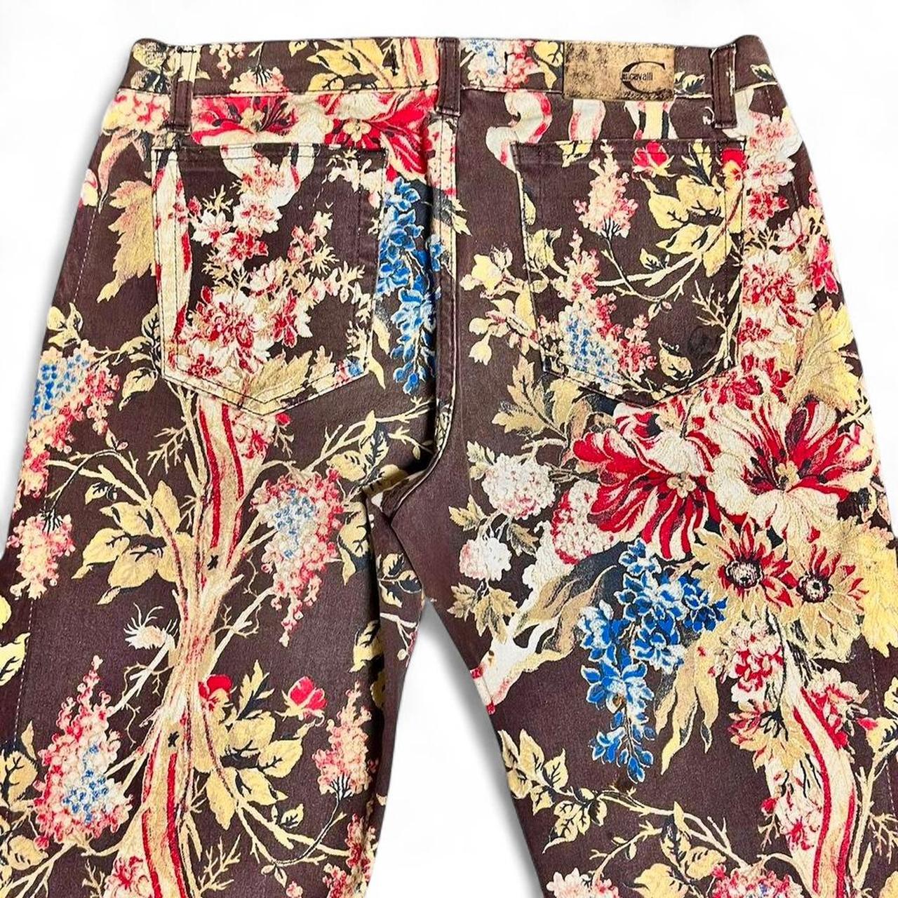 Brown regency ribbon print jeans