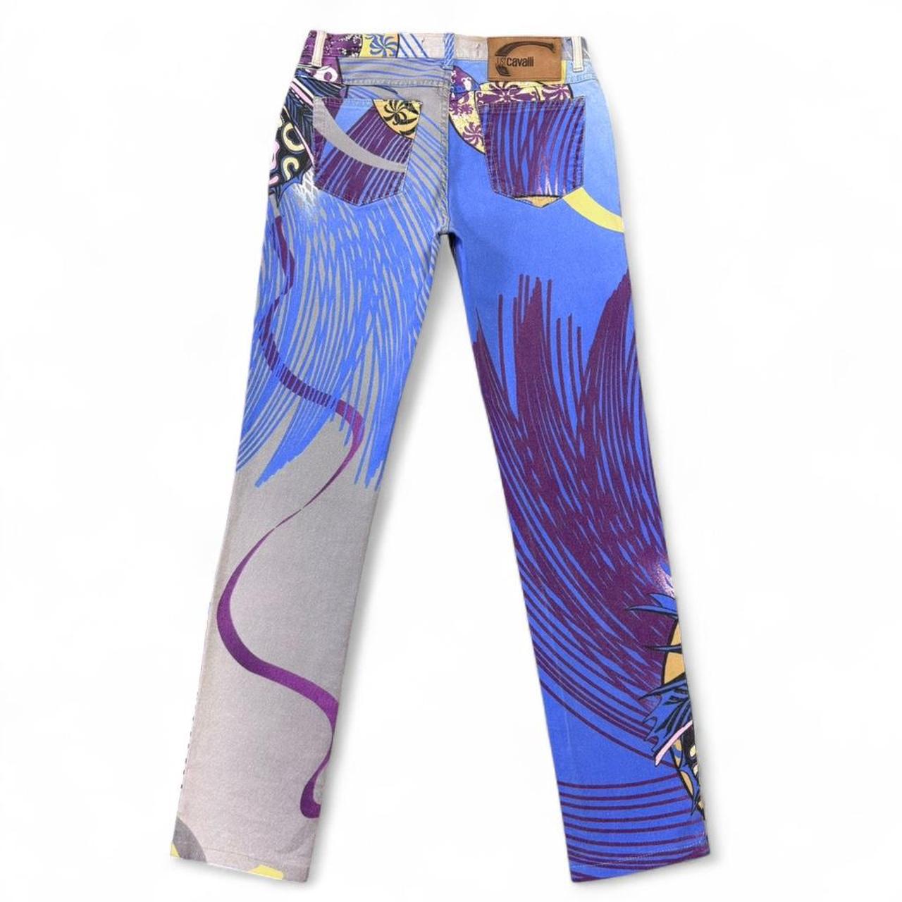 Multicolor manga print jeans