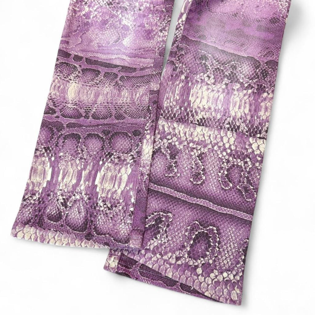 Purple snakeskin print jeans