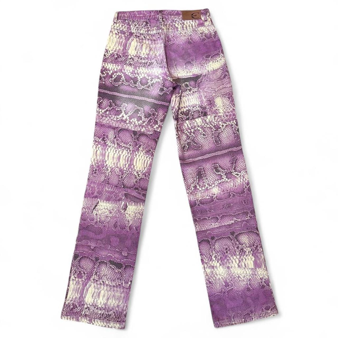 Purple snakeskin print jeans