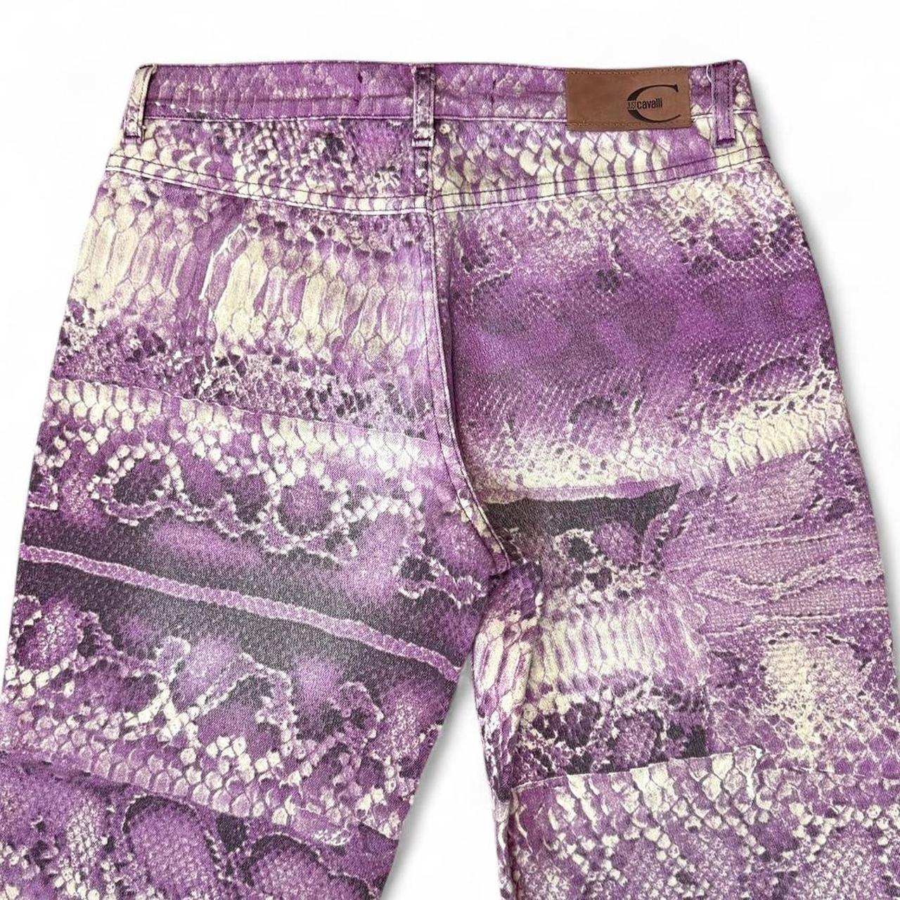 Purple snakeskin print jeans