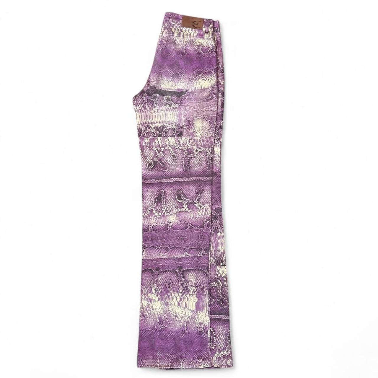 Purple snakeskin print jeans