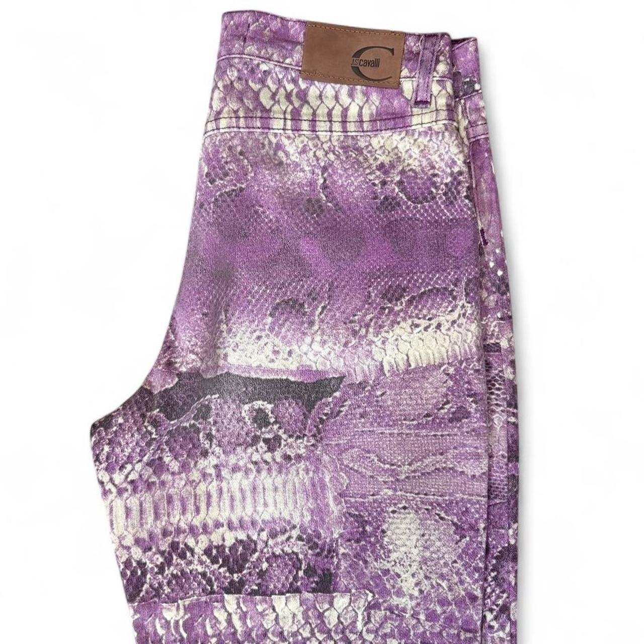 Purple snakeskin print jeans