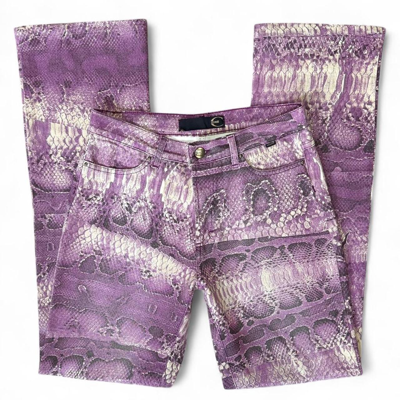 Purple snakeskin print jeans