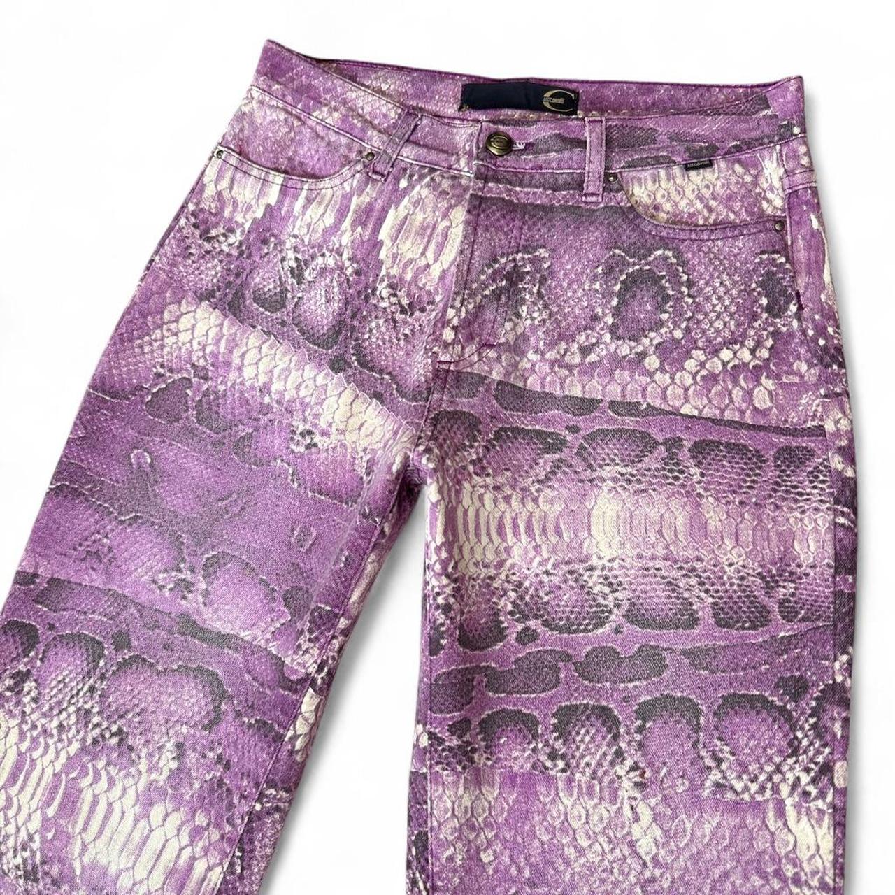 Purple snakeskin print jeans