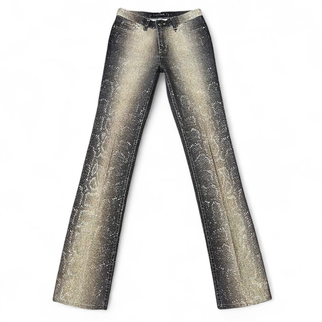 Ombré metallic snakeskin jeans